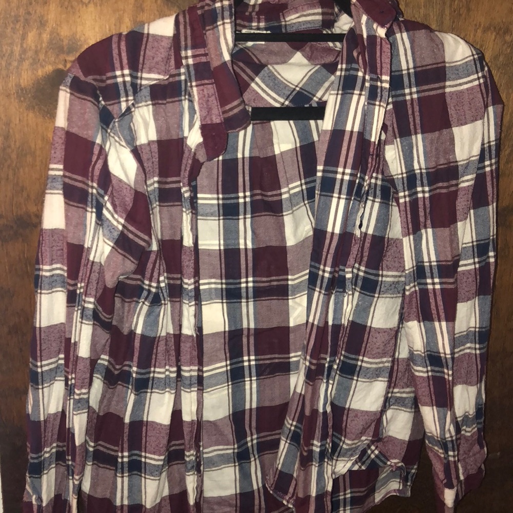 Maroon navy and white flannel